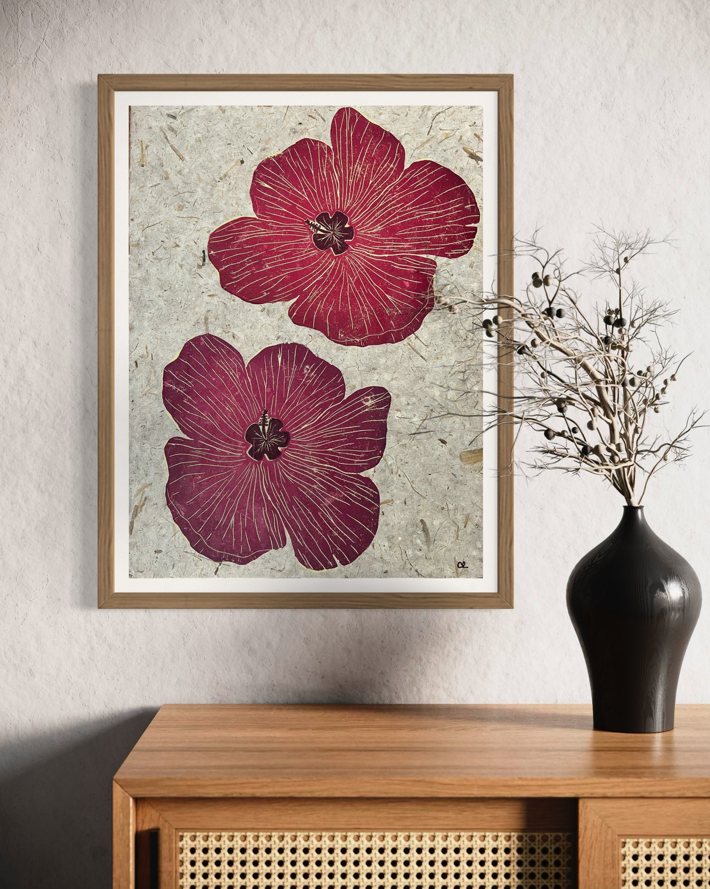 'Walking Through the Valley', 18 x 24 Hau Flower