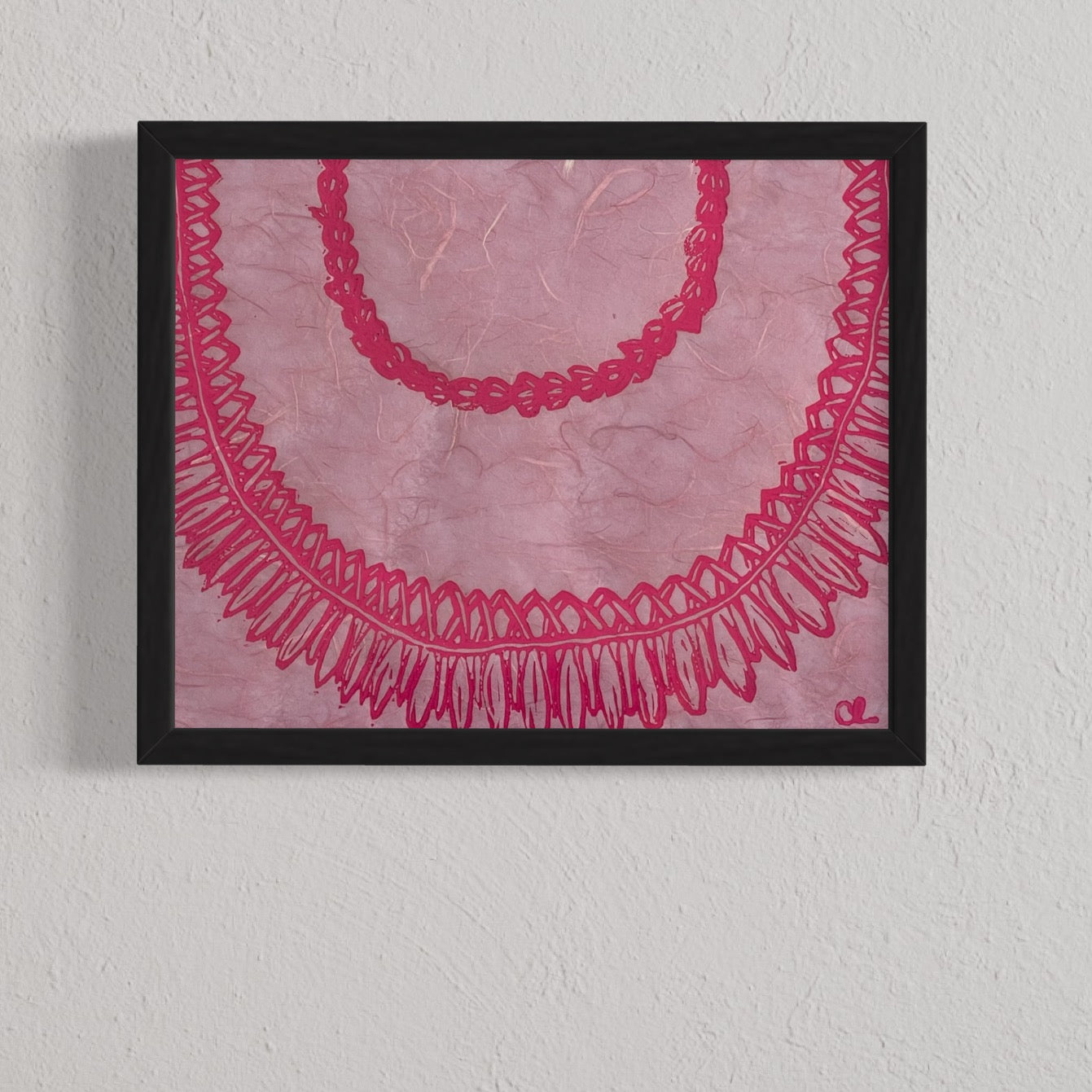 'Ginger & Pikake Lei' Variation, Pink on Unryu Paper