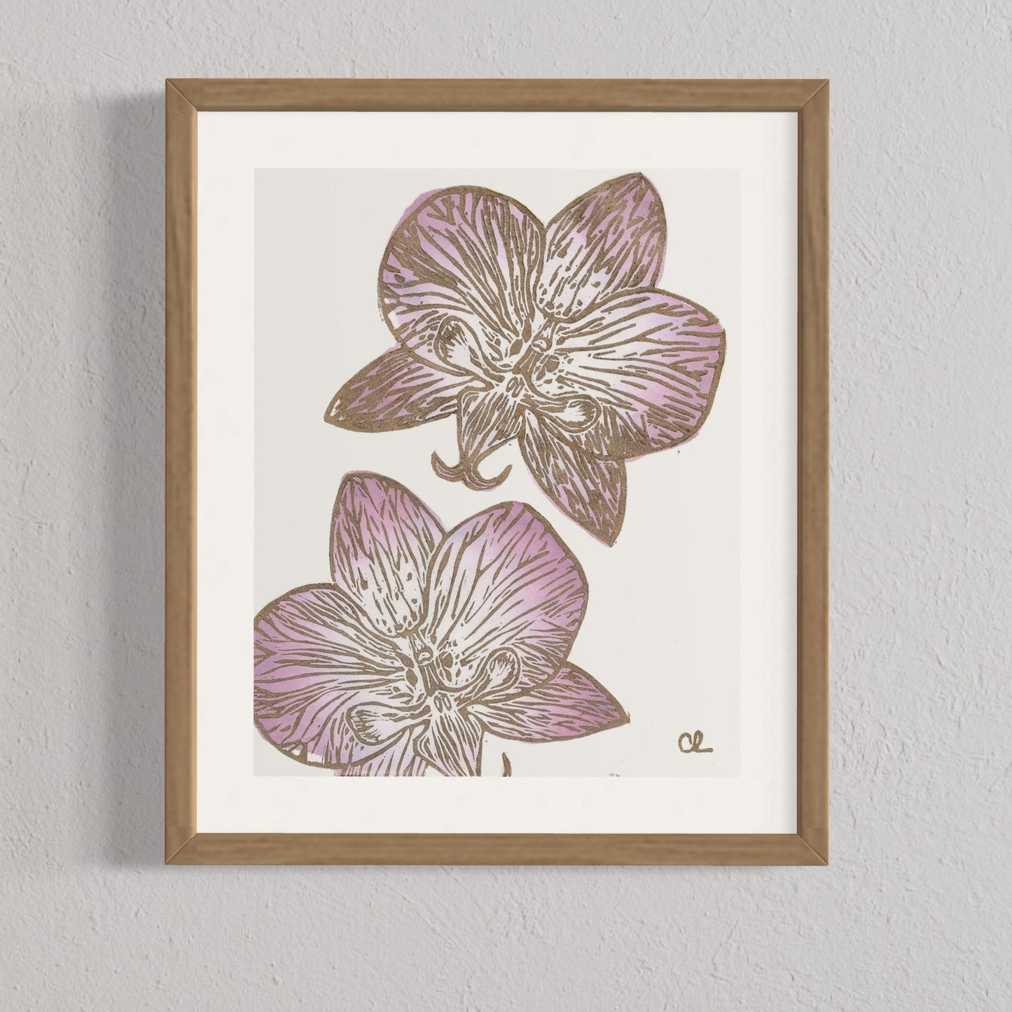 'Tiger Stripe Orchid' in Gold / Pink