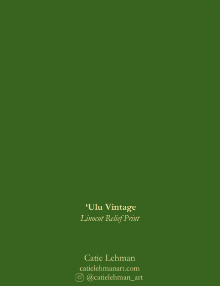 'ʻUlu Vintage, Green' Greeting Card