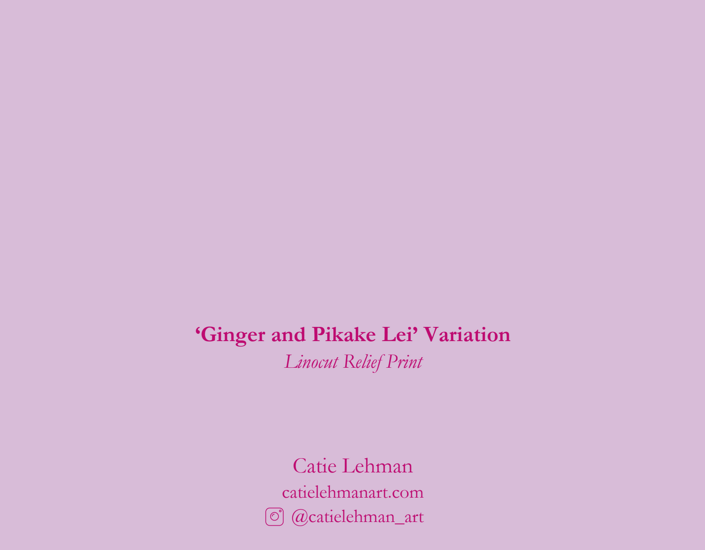'Ginger and Pikake Lei' Pink Greeting Card